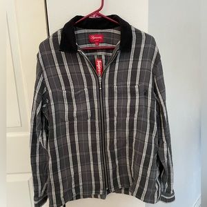 Limited Supreme black plaid zip up thermal jacket